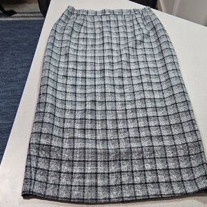 Altar'd State Black and White Plaid Pencil Skirt